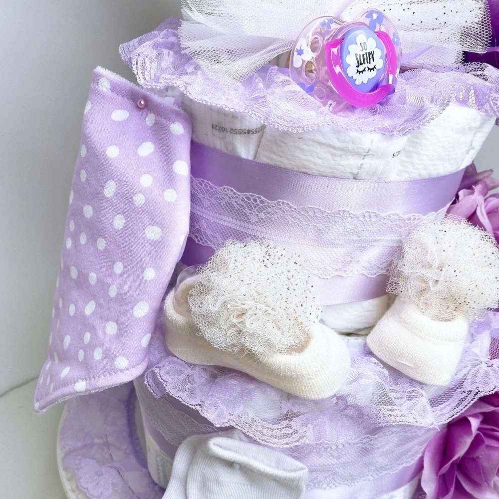 Flowers Diaper Cake, Easter Baby Shower